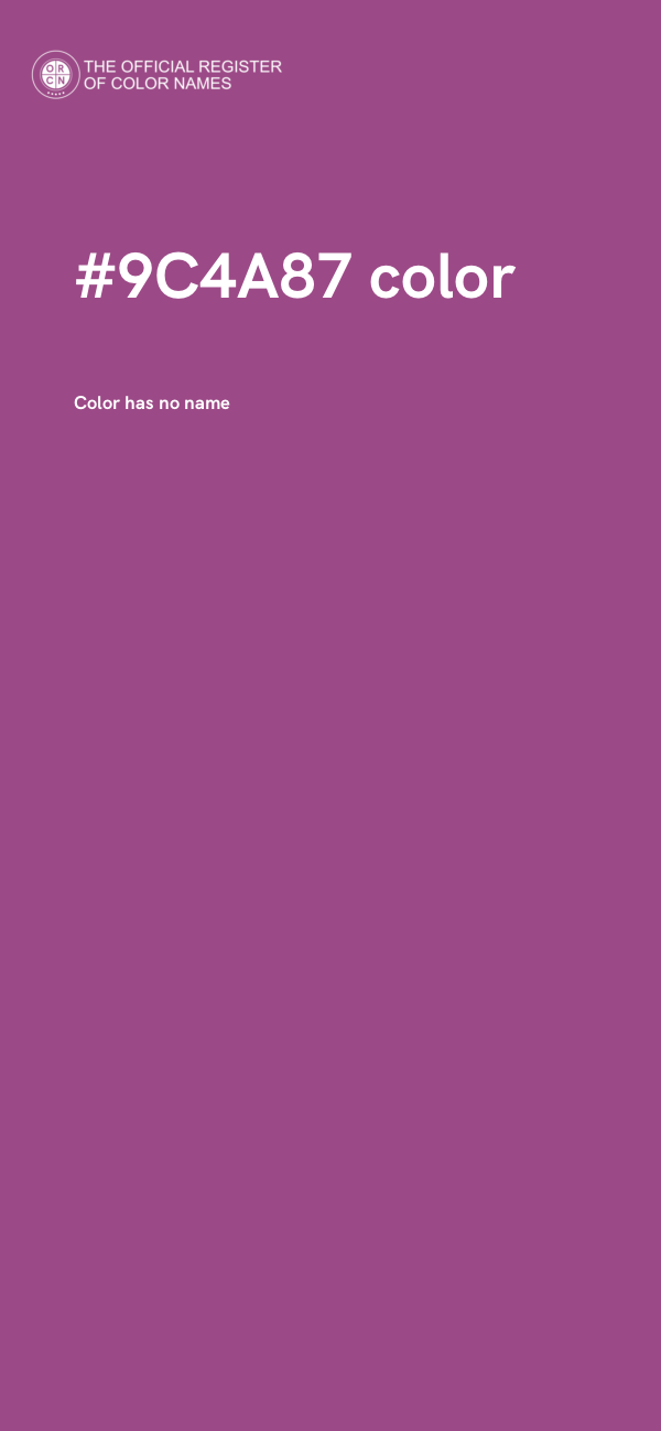 #9C4A87 color image