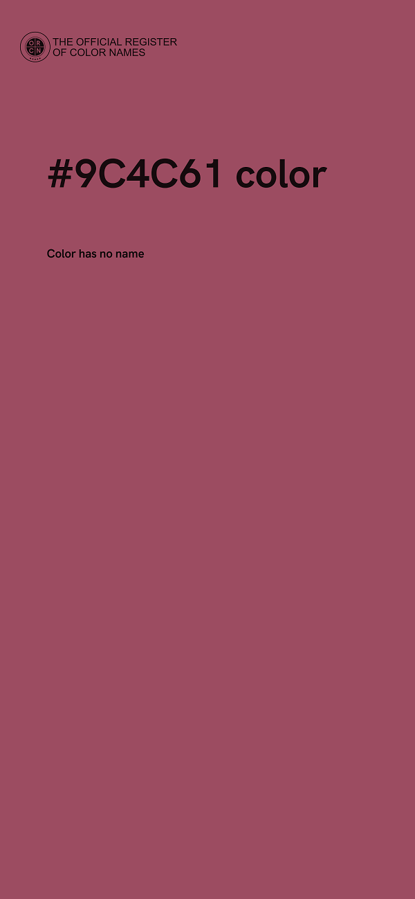 #9C4C61 color image