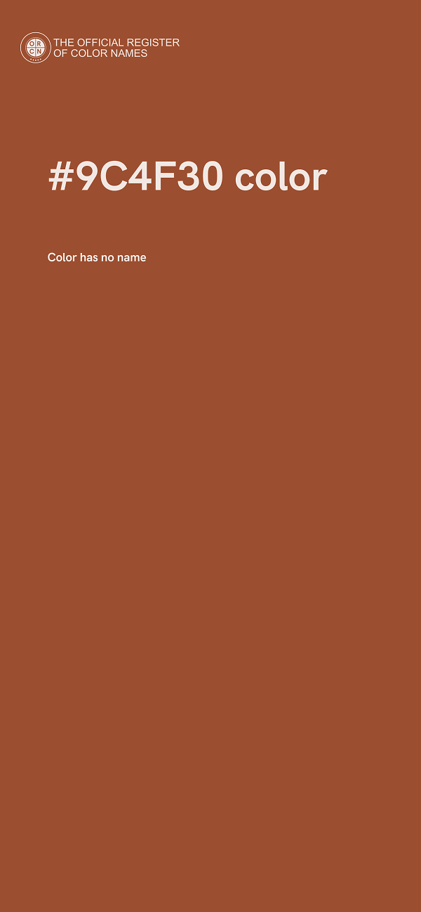 #9C4F30 color image