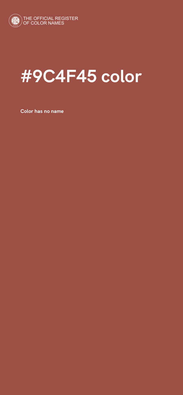 #9C4F45 color image