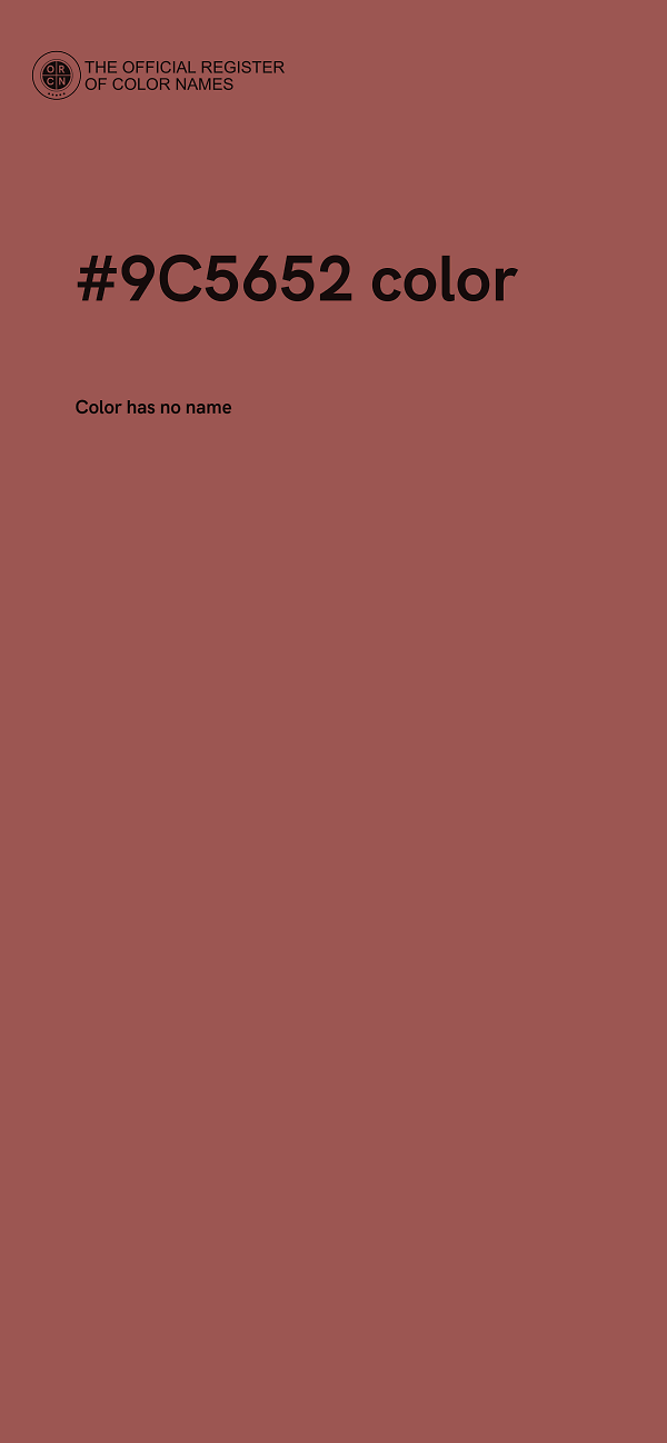 #9C5652 color image