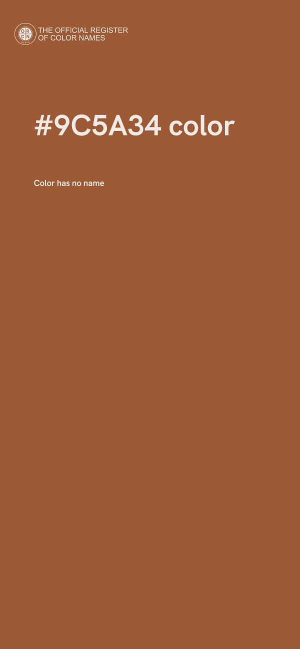 #9C5A34 color image