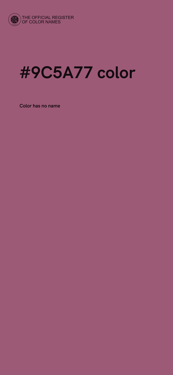 #9C5A77 color image