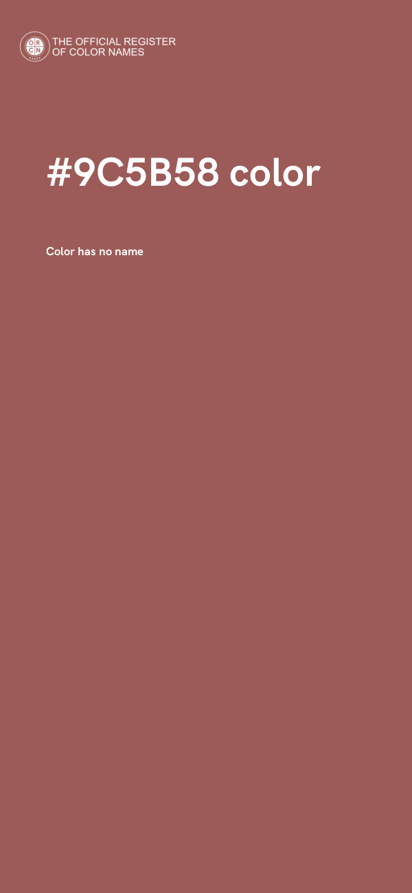 #9C5B58 color image