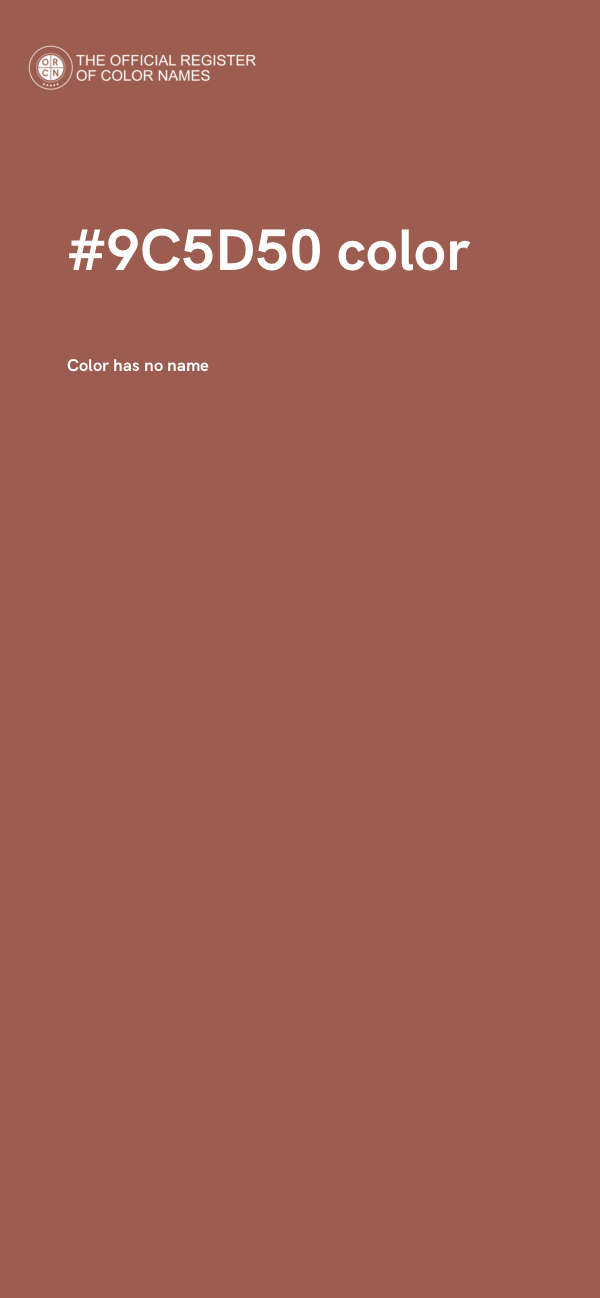 #9C5D50 color image