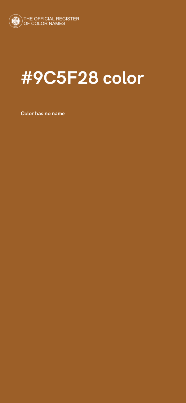 #9C5F28 color image