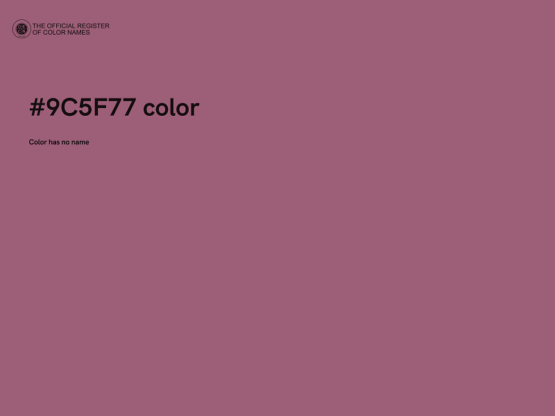 #9C5F77 color image