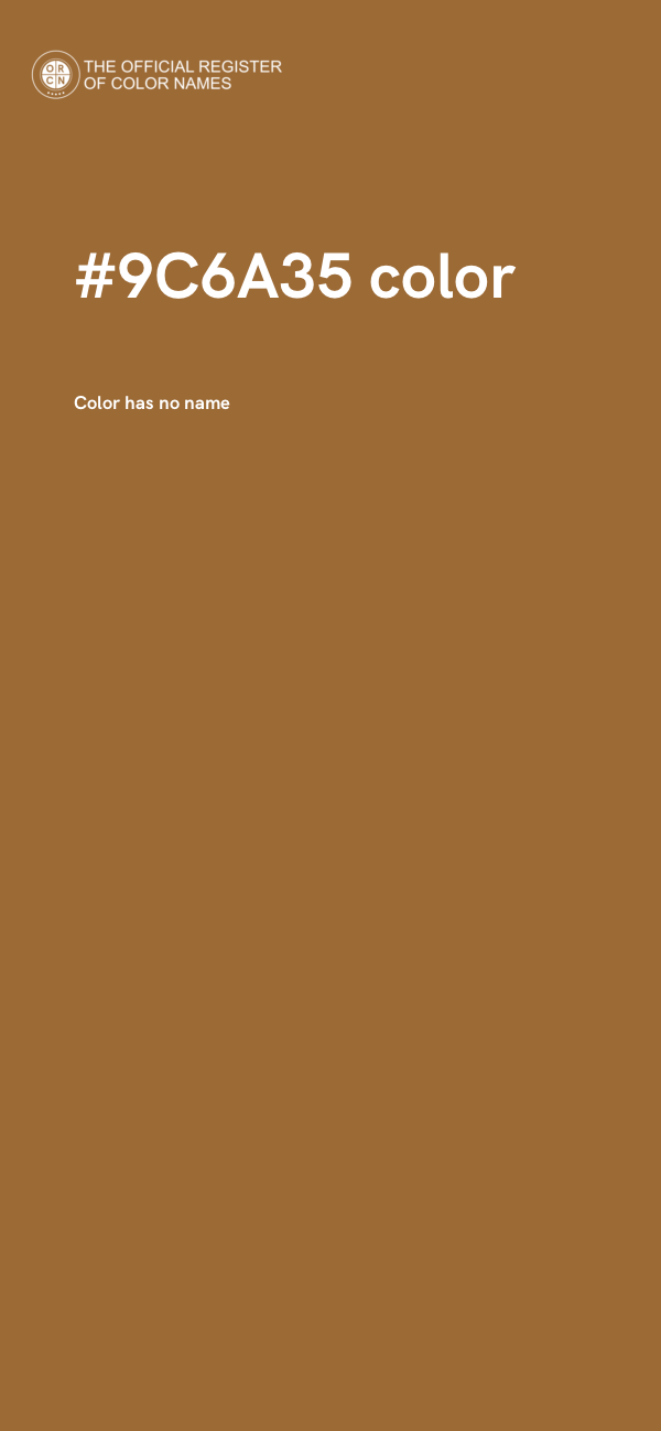 #9C6A35 color image