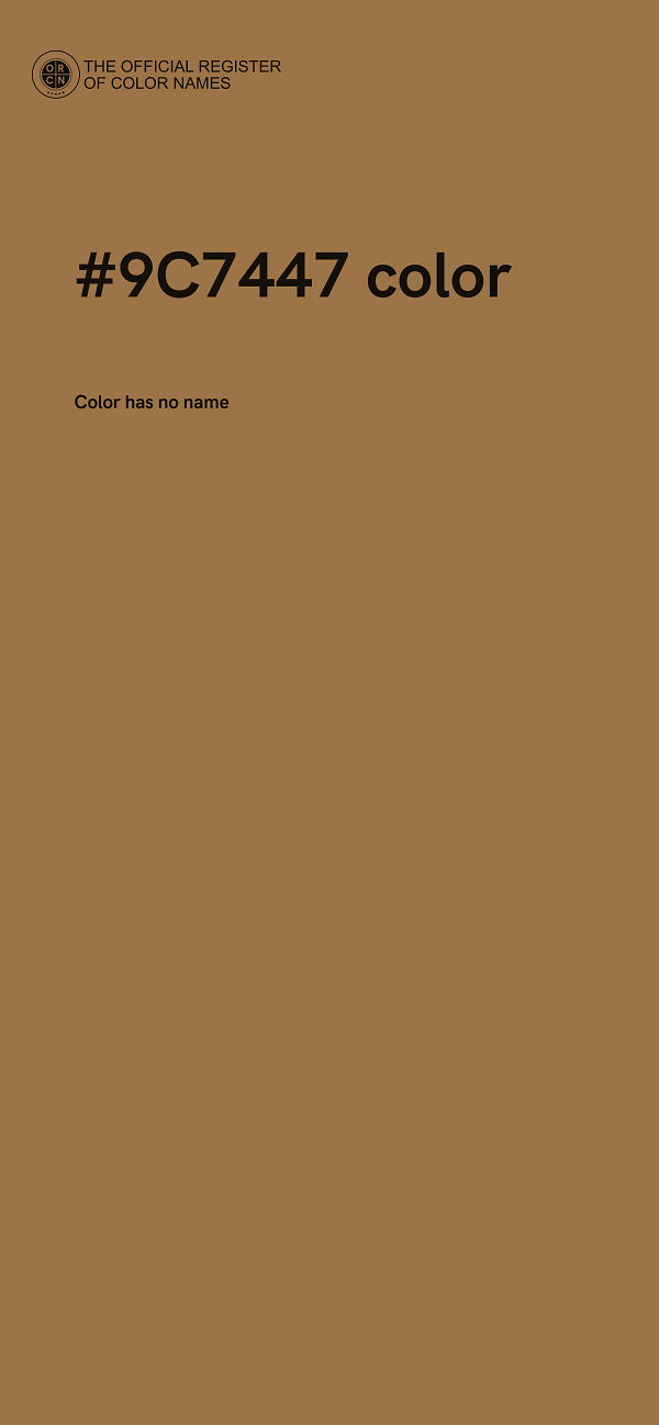 #9C7447 color image
