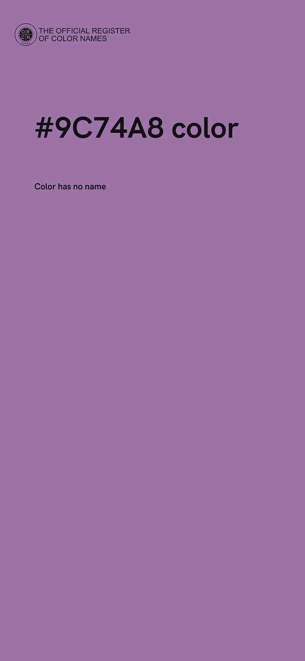 #9C74A8 color image