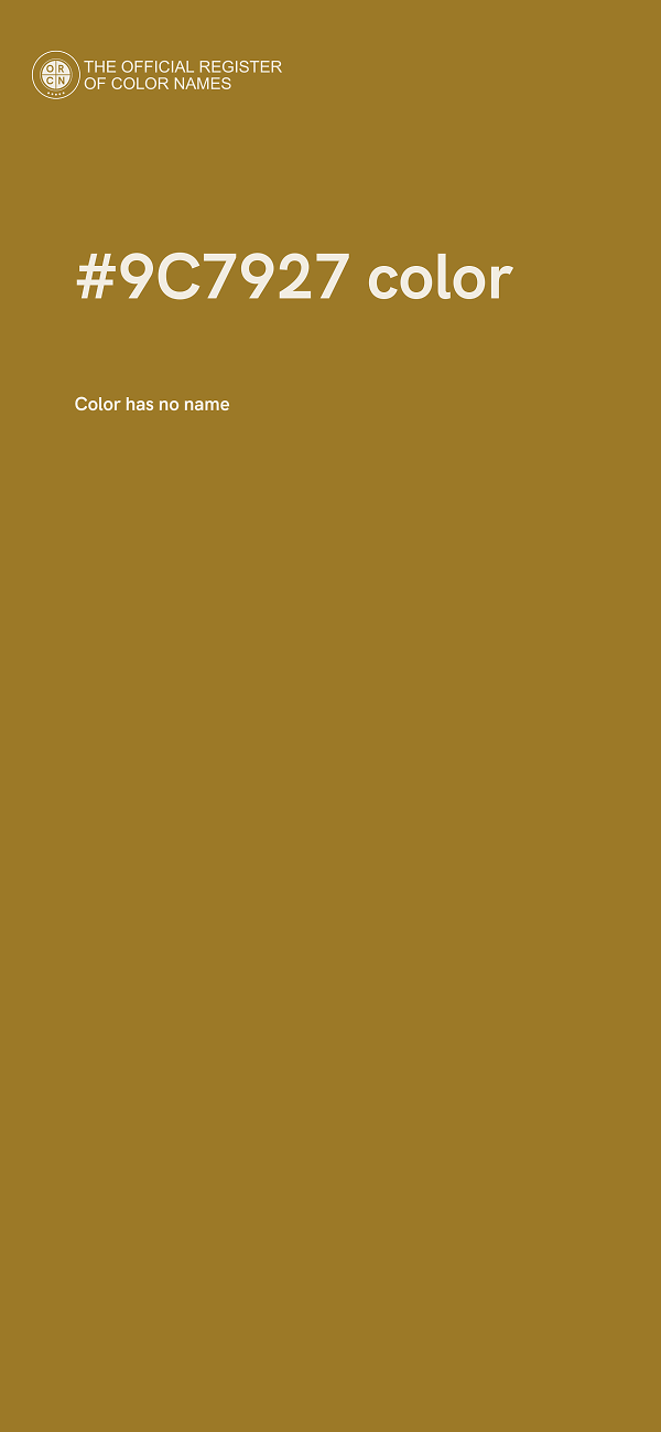 #9C7927 color image