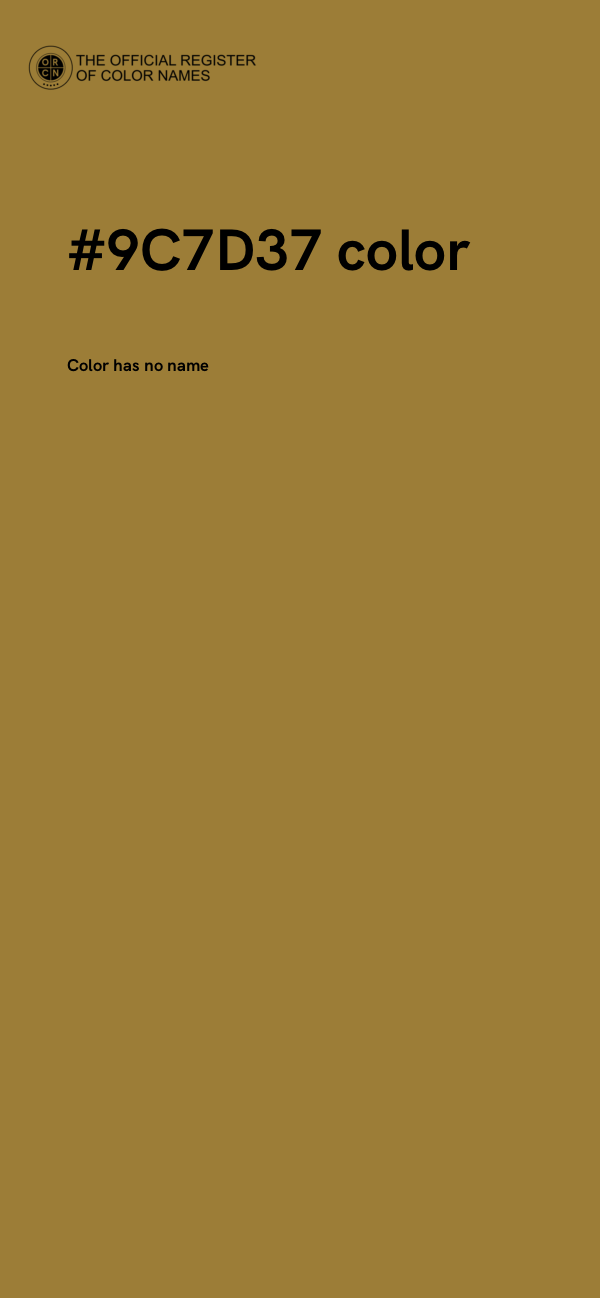 #9C7D37 color image
