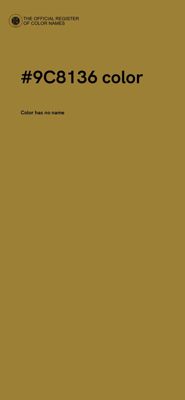 #9C8136 color image