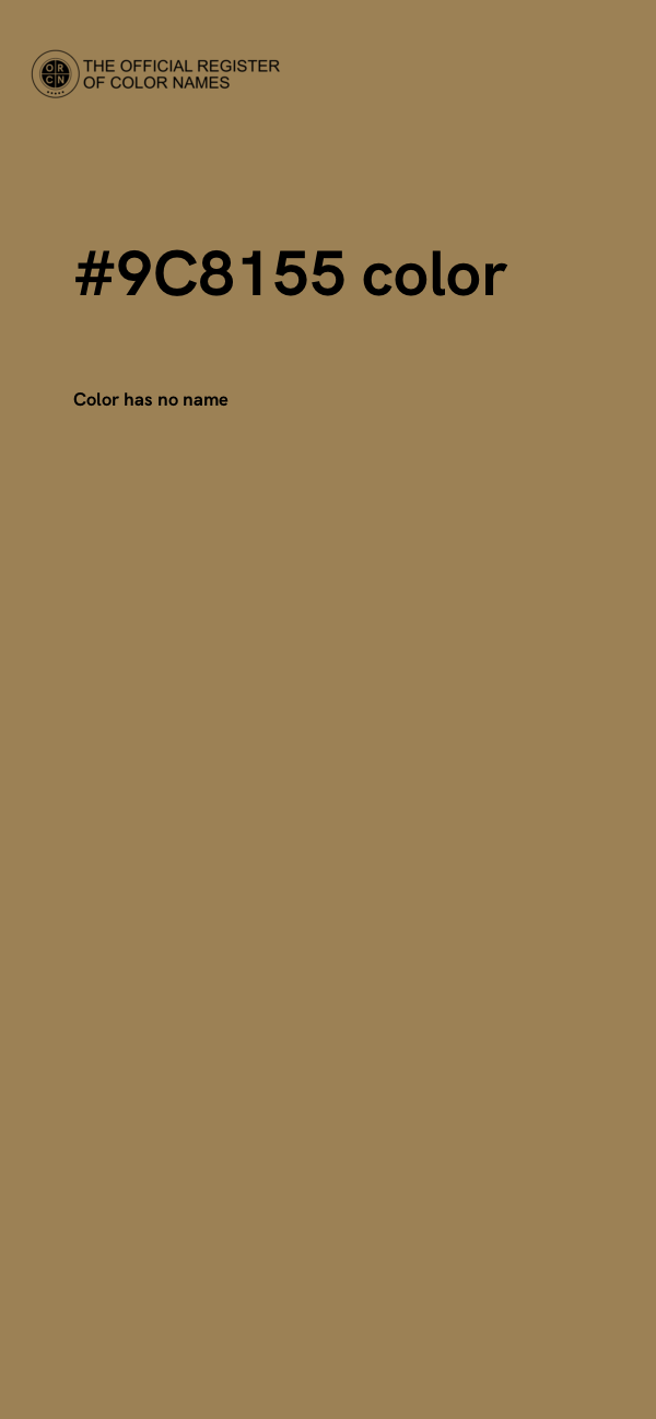 #9C8155 color image