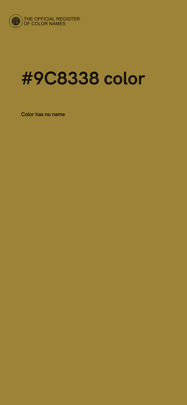 #9C8338 color image