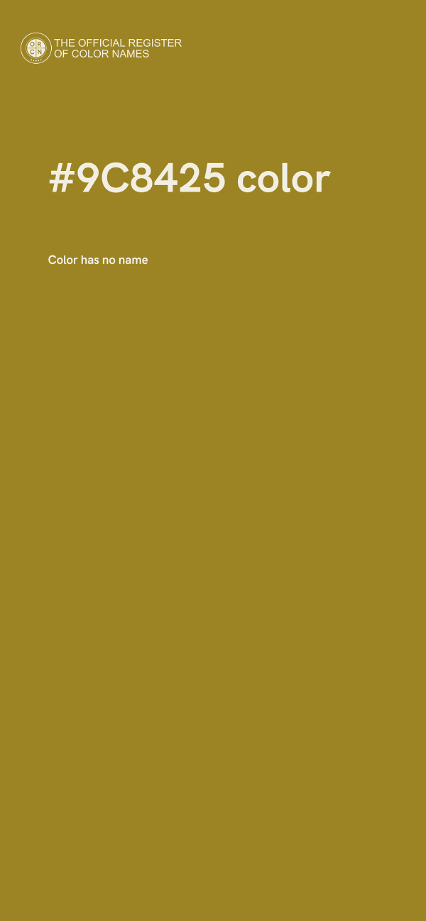 #9C8425 color image
