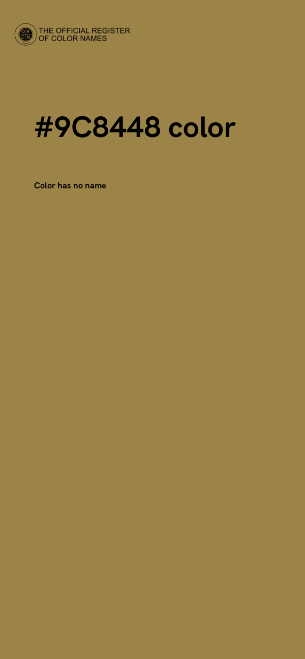 #9C8448 color image