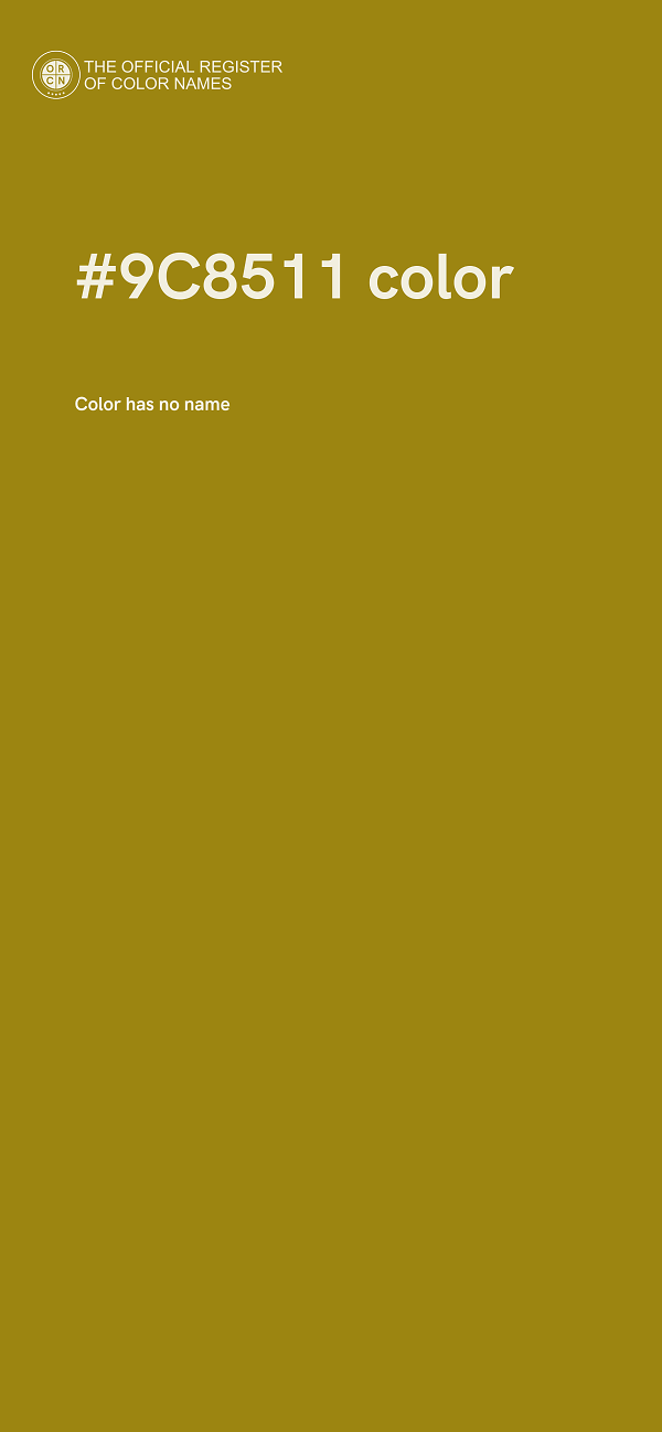 #9C8511 color image