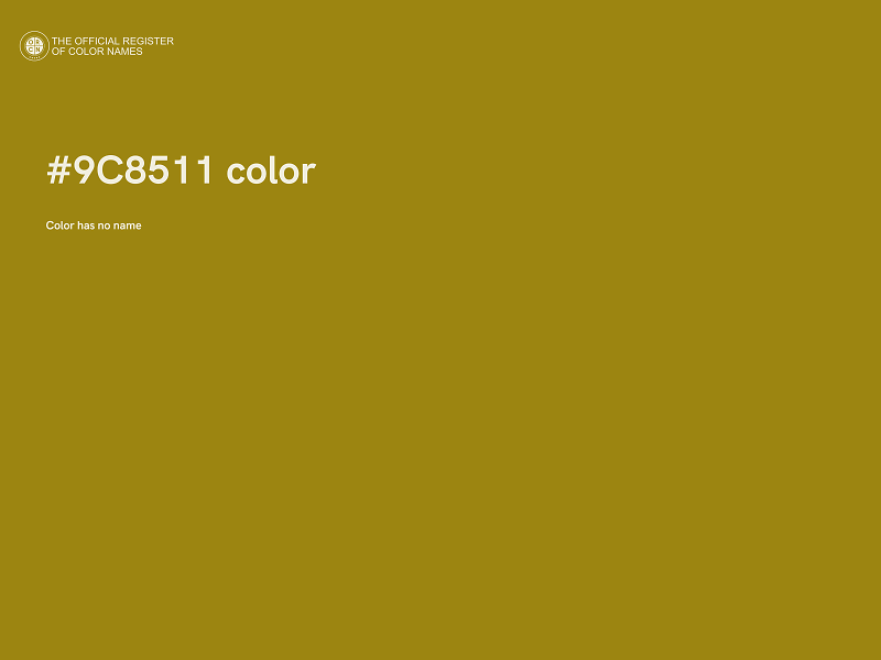 #9C8511 color image