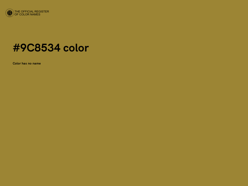 #9C8534 color image