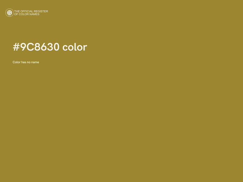 #9C8630 color image