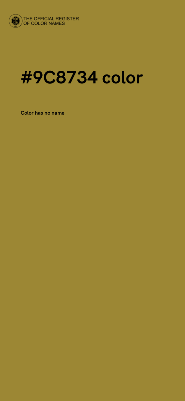 #9C8734 color image