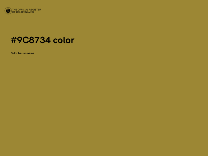 #9C8734 color image