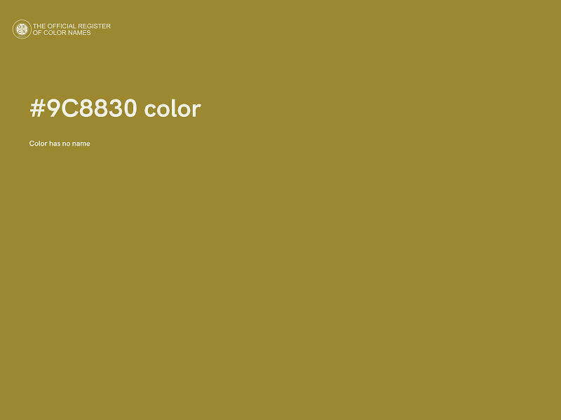 #9C8830 color image