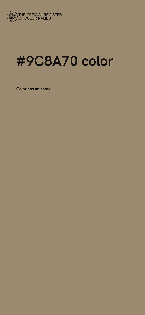 #9C8A70 color image