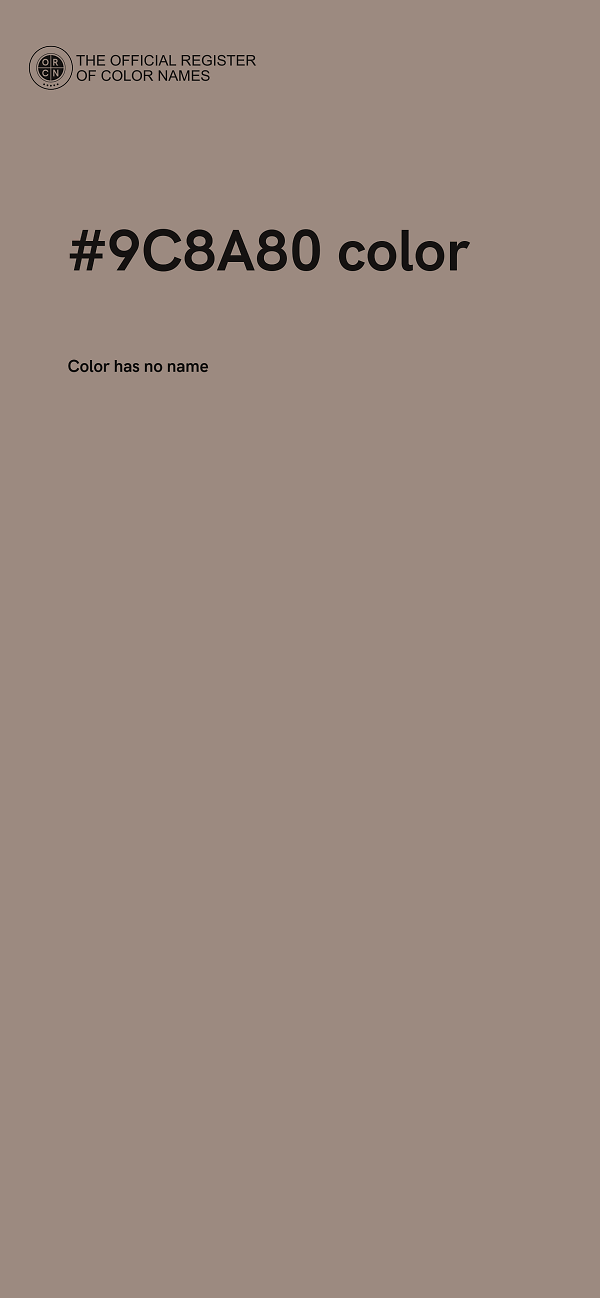 #9C8A80 color image