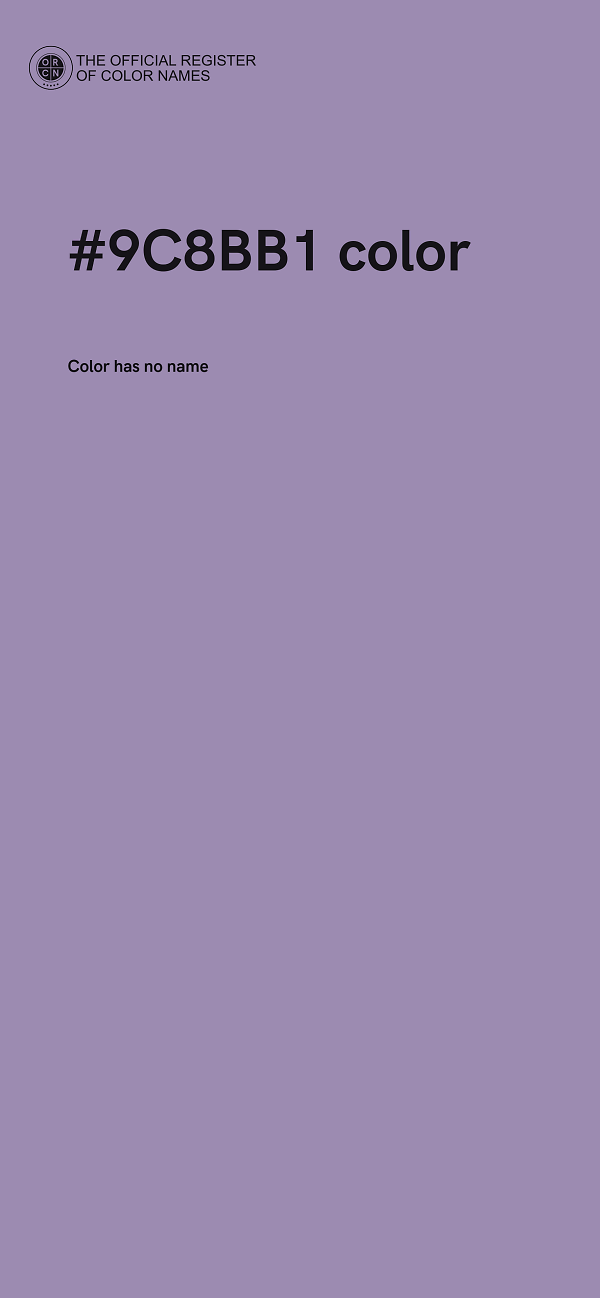 #9C8BB1 color image