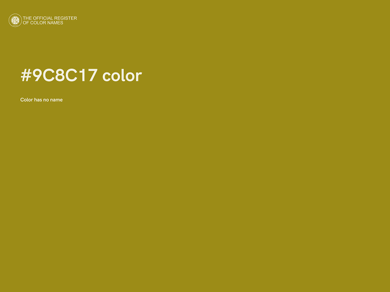 #9C8C17 color image