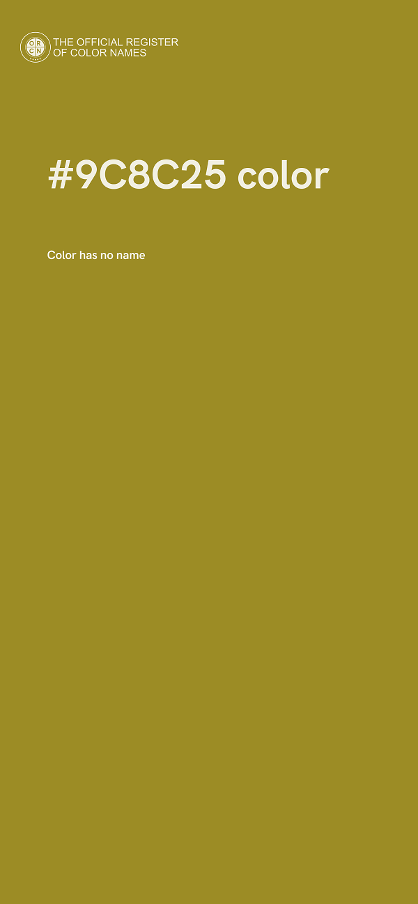 #9C8C25 color image