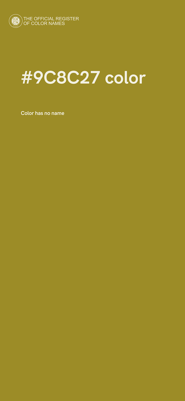 #9C8C27 color image