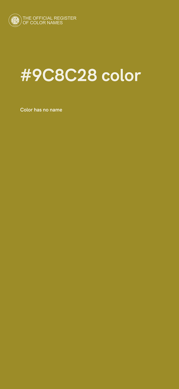 #9C8C28 color image