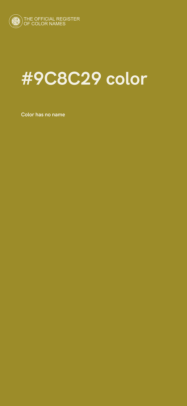 #9C8C29 color image