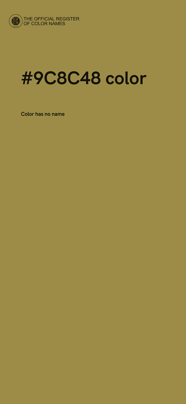 #9C8C48 color image