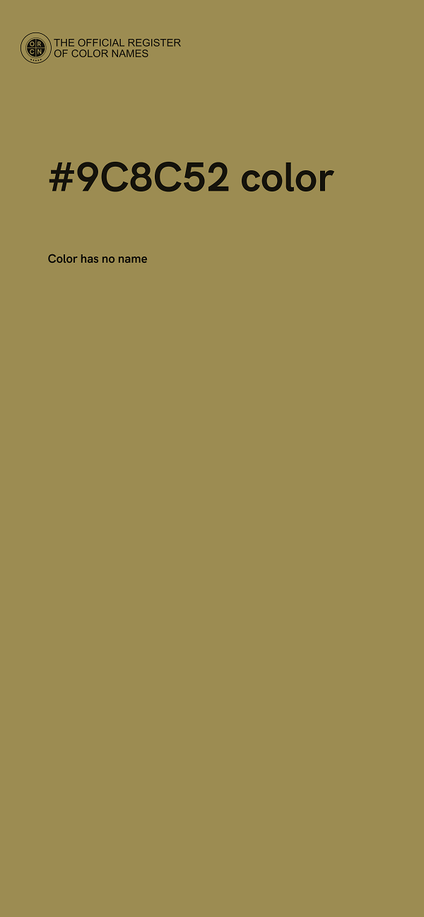 #9C8C52 color image