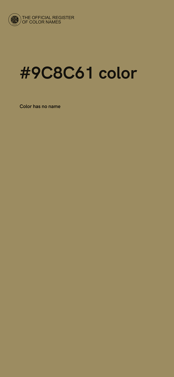 #9C8C61 color image
