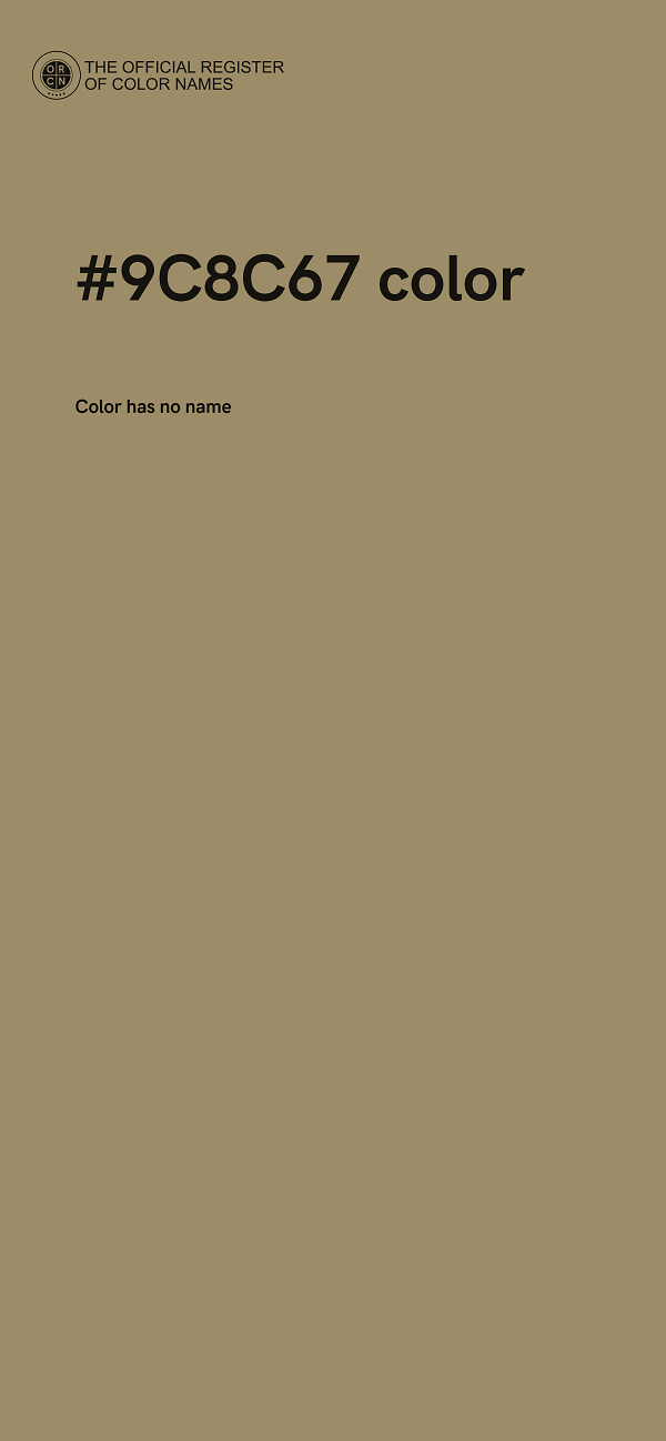 #9C8C67 color image