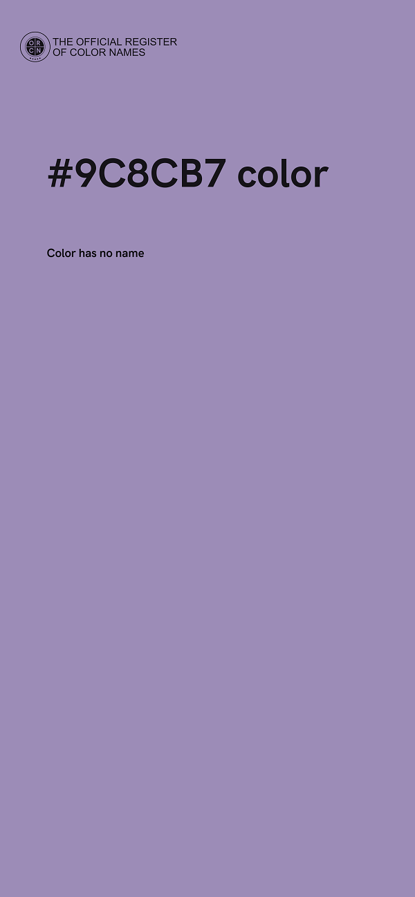 #9C8CB7 color image