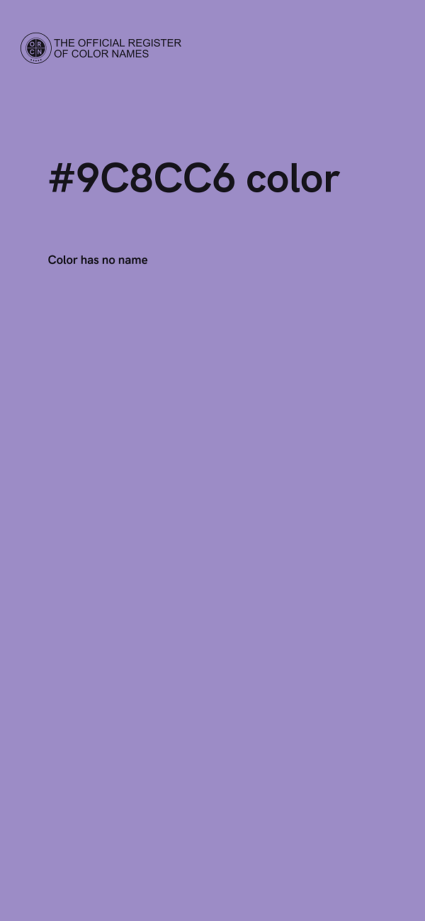 #9C8CC6 color image