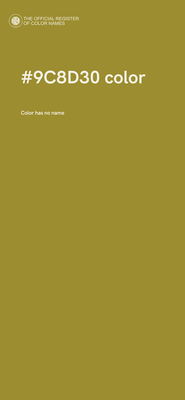 #9C8D30 color image