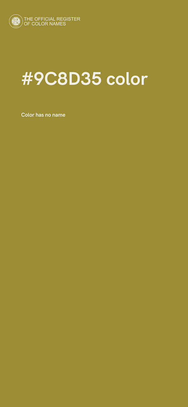 #9C8D35 color image