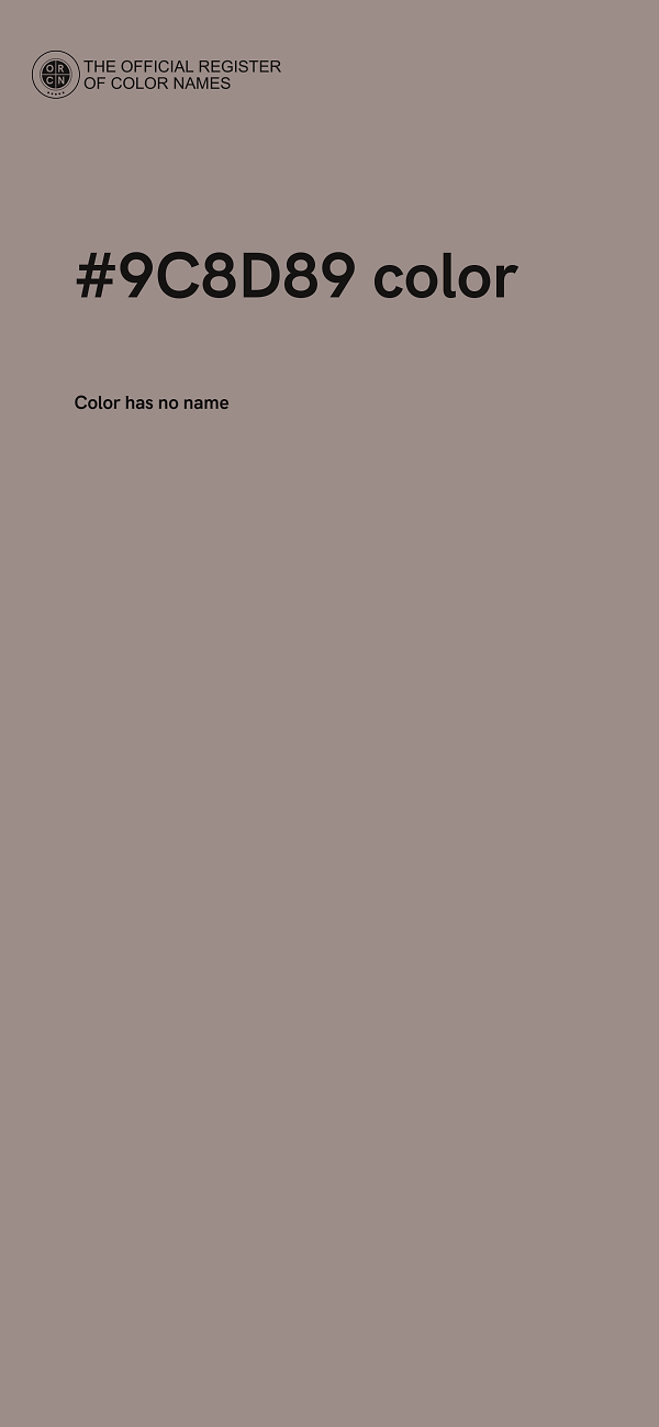 #9C8D89 color image