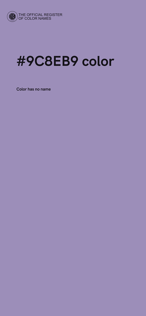 #9C8EB9 color image