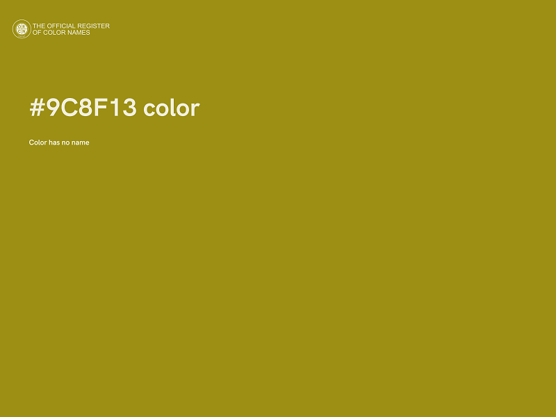 #9C8F13 color image