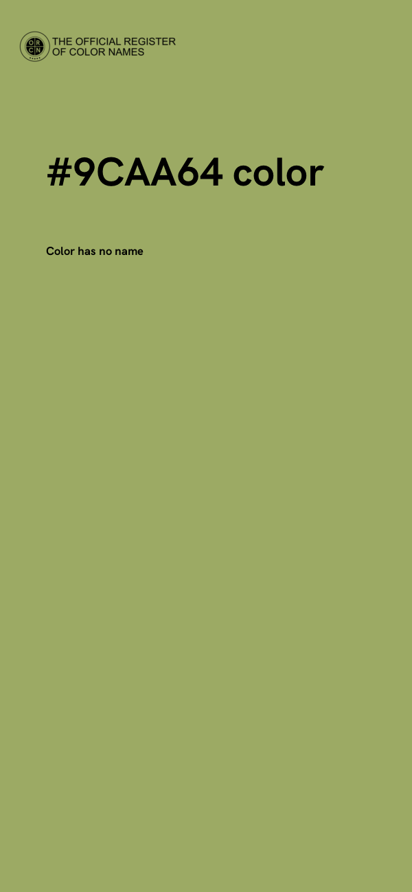 #9CAA64 color image
