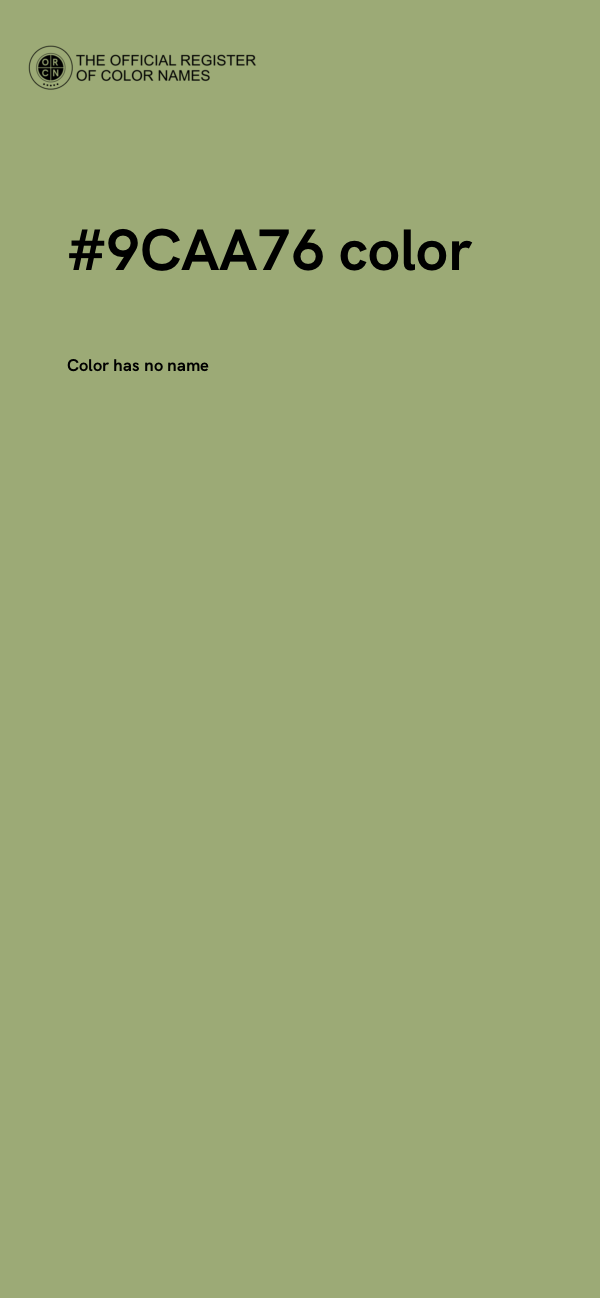 #9CAA76 color image