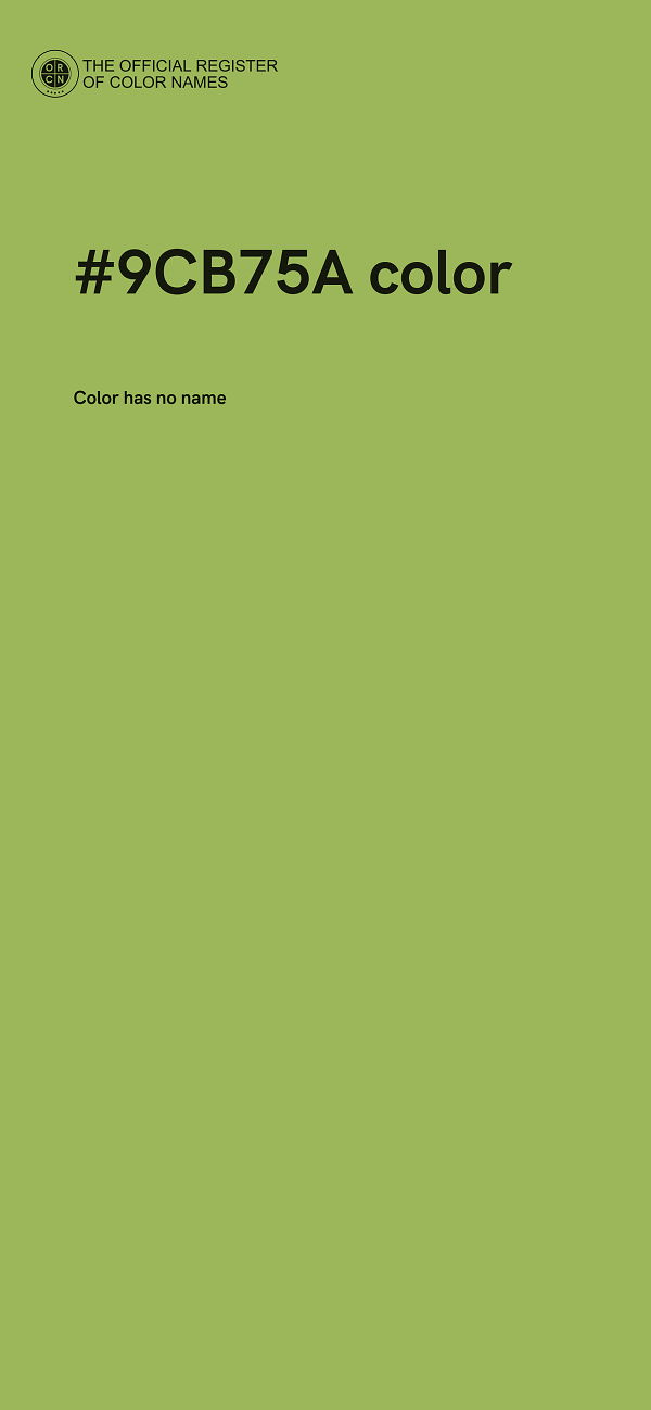 #9CB75A color image